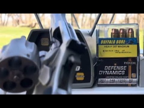 Buffalo Bore 180 grain 357 JHP chronograph test, plus 3" barrel S&W 60-15 vs 2" barrel Kimber K6s