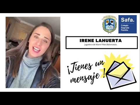 Irene Lahuerta jugadora de Baloncesto del Mann Filter Zaragoza saluda a todos los alumnos de la Safa