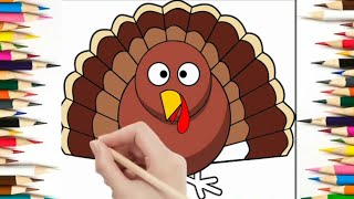 Easy Step-by-Step Guide How to Draw a Realistic or Cartoon Turkey for Kids & Beginners Thanksgiving