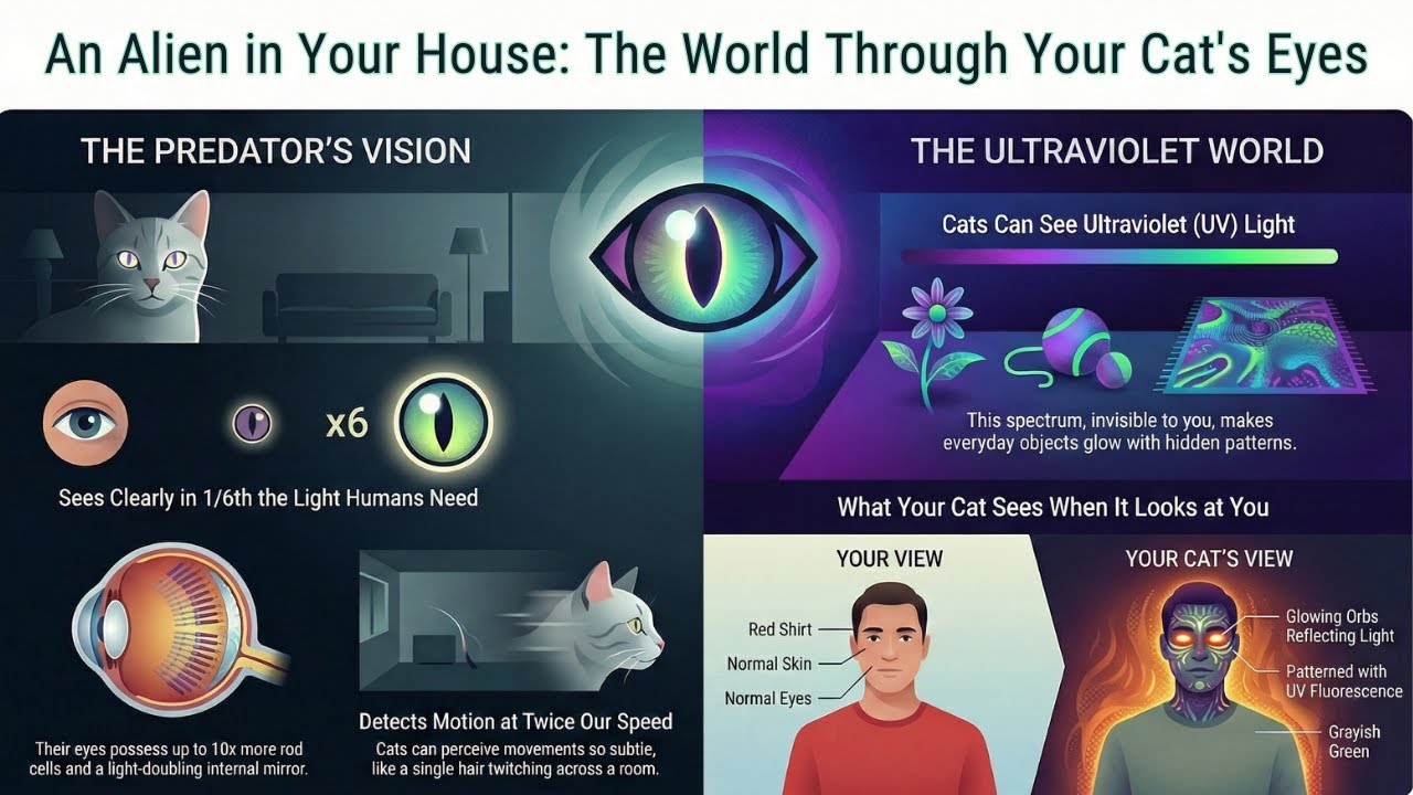 How Cats Actually See Humans — UV Glow, Predator Vision & Hidden Senses
