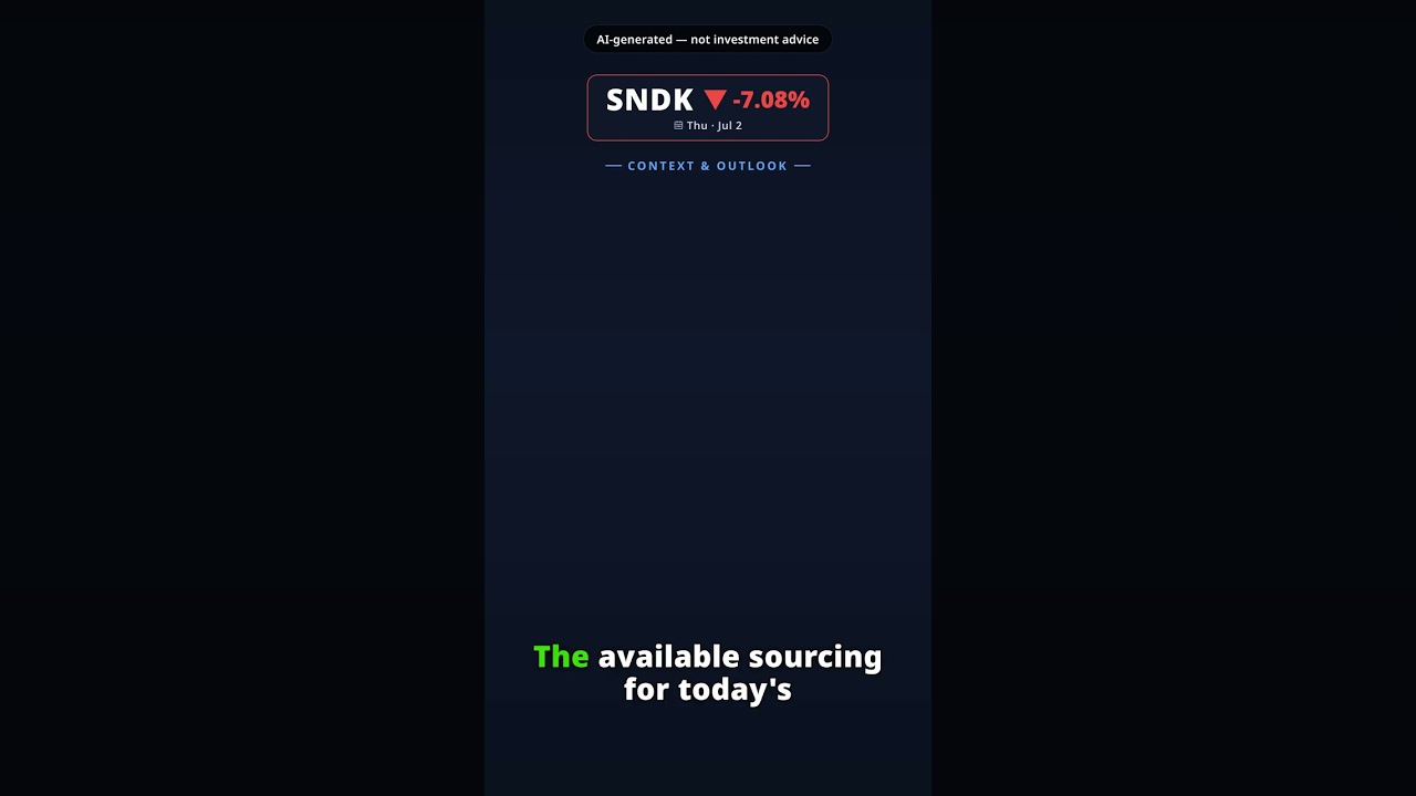 Why Is Sandisk Stock Falling Today? SNDK -7.08% (Jul 2) — Memory Sector Pressure