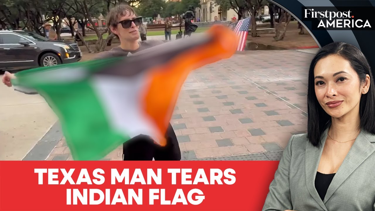 ON CAM: 'F*ck India' Chants Erupt As Texas Man Tears Indian Flag | Firstpost America | N18G