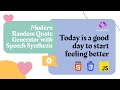 Random Quote Generator With Speech Synthesis Using HTML CSS JavaScript JavaScript Project