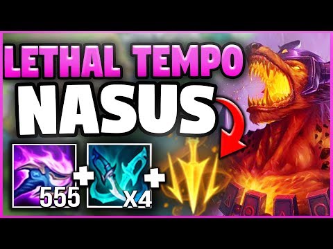 LETHAL TEMPO ON NASUS IS BROKEN! INSTANT ONE SHOTS! (INSANE ATTACK SPEED) - League of Legends
