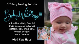 How to Make a CUTE Baby Hat Beanie with Ears - Easy Step-By-Step Pattern!