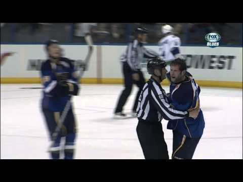 Burrows, Backes, Ballard scrum April 16 2013 Vancouver Canucks vs St. Louis Blues NHL Hockey