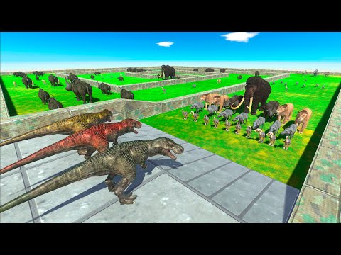 T-Rex Vs All Units Prehistoric Mammals Death Run