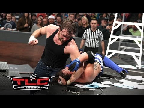 Dean Ambrose flattens AJ Styles with an elbow drop from a ladder: WWE TLC 2016