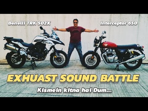 Benelli TRK 502X - VS - Interceptor 650 | Exhaust Sound Battle 🔥 #royalenfield #benelli