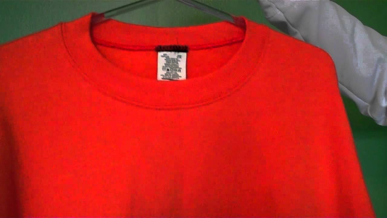 Orange crew neck sweatshirt