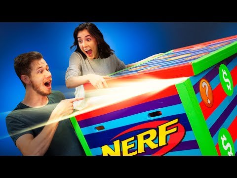 $2000 NERF Mystery Box Surprise Challenge Video