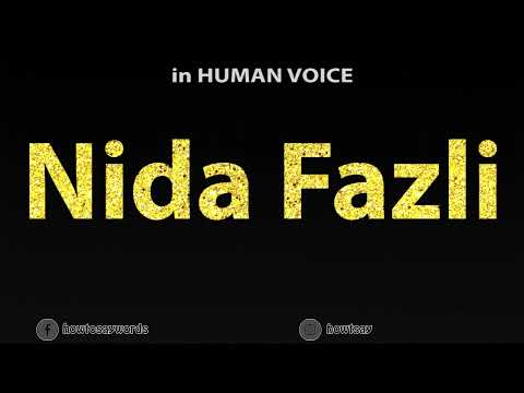 How To Pronounce Nida Fazli