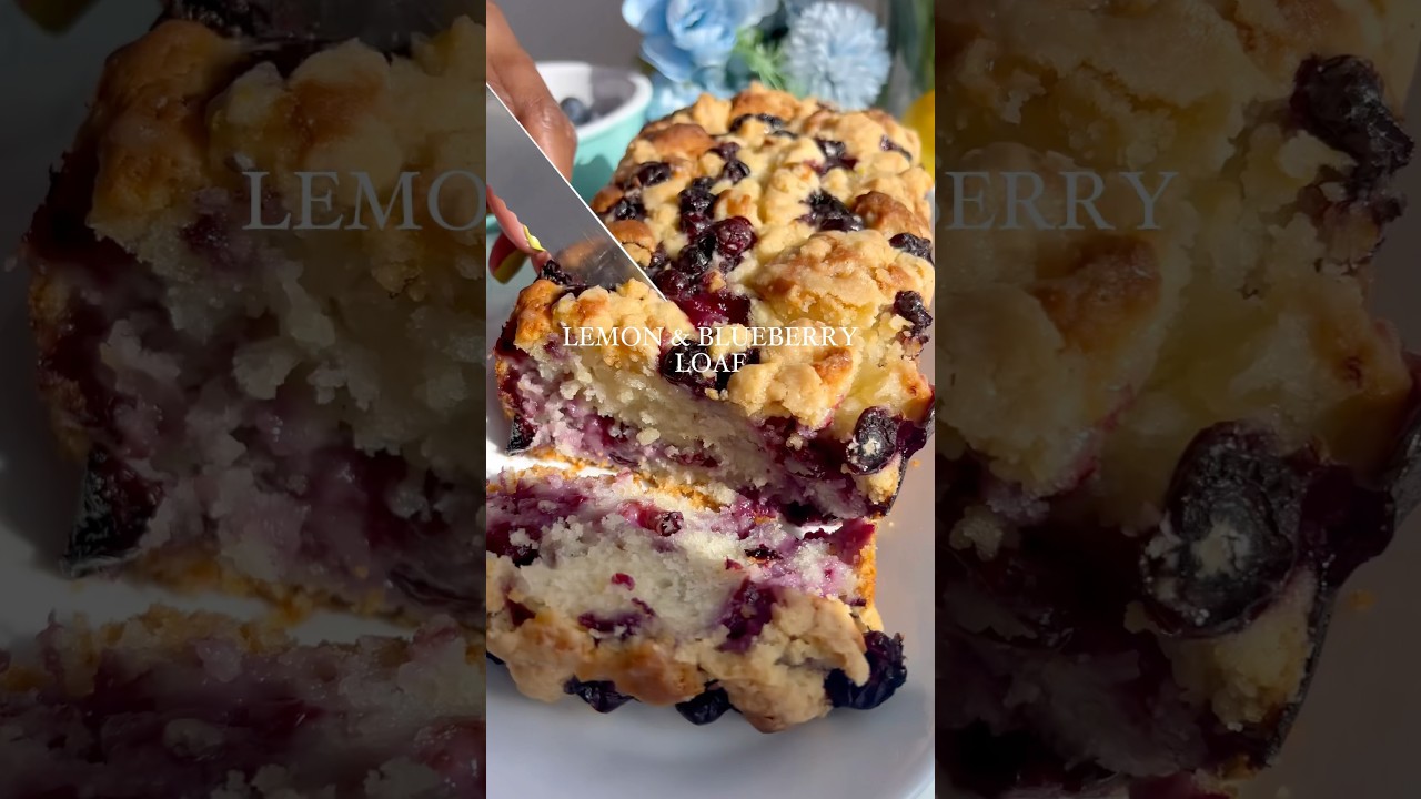 LEMON & BLUEBERRY LOAF 🫐🍋 #lemonandblueberryloaf #blueberryloaf #loafcake