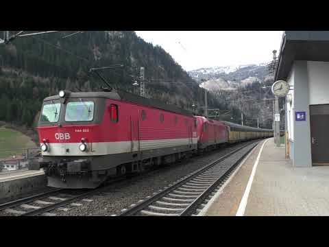 (HD) Trains in the mountains at the beautiful St Jodok Am Brenner - 17/4/18