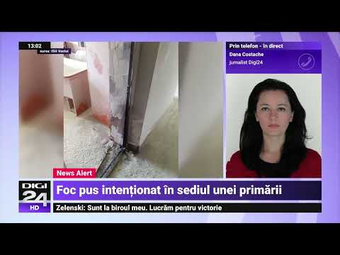 Incendiu pus intenționat la o primărie din județul Vaslui