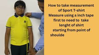 How to Measure Size for Sport Uniform T Shirt For Pre-Primary Kids