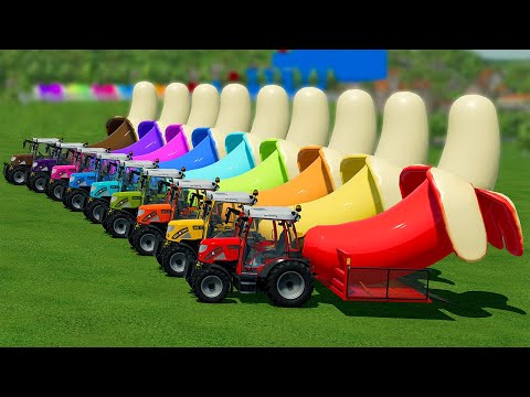 LOAD AND TRANSPORT GIANT BANANA WITH RIGITRAC TRACTORS - Farming Simulator 22