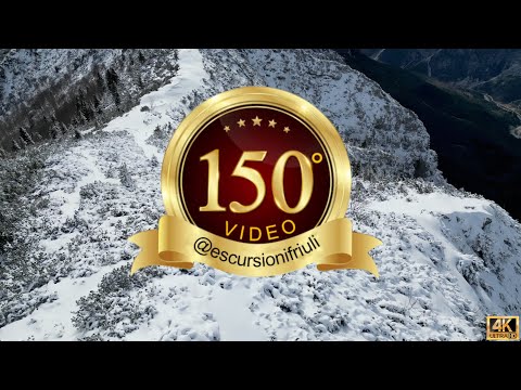 150 Invernale sul Monte Vualt (4K) Alpi Carniche orientali, paesaggi da sogno sulla neve fresca