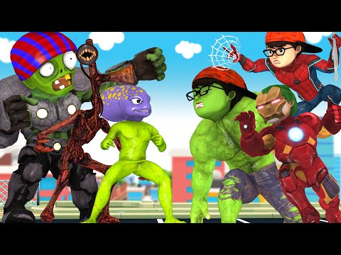 Avengers : Spider Nick, Iron Man, NickHulk vs Team Alien Zombie - Scary Teacher 3D Hero Animation