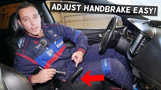 HOW TO ADJUST HANDBRAKE PARKING BRAKE. HANDBRAKE LOOSE FIX!