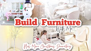 NEW FURNITURE + MORE CHRISTMAS DECORATING // BUILD FLAT PACK FURNITURE WITH ME // COSTWAY REVIEW