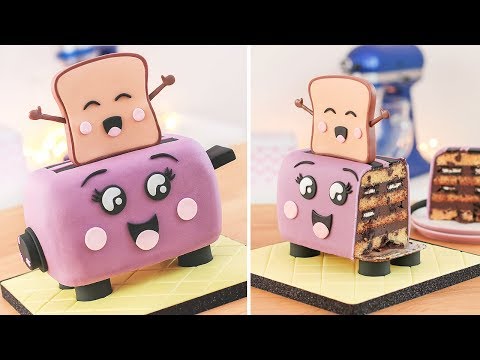 Cute Toaster & Happy Toast - Cake Decorating - Tan...