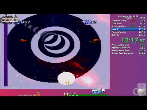 Earthworm Jim SNES 23:30 Any% Normal(Current World Record)