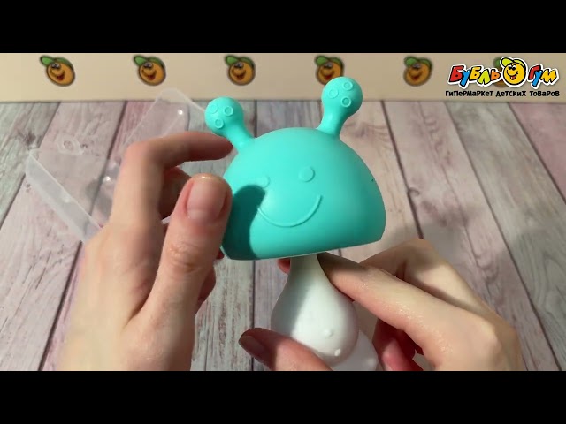 Прорезыватель Lubby силиконовый грибочек голубой  - видео