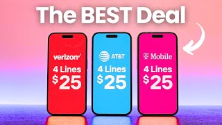 Verizon vs. AT&T vs. T Mobile 4 Lines for $100 Plans: Which is the BEST Deal?