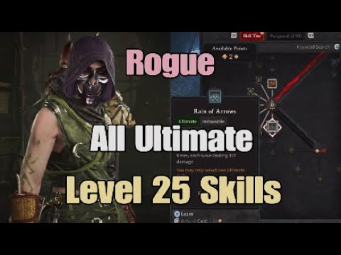 Diablo IV Level 25 Rogue All Ultimate Skills Imbued Rain Arrows Death Trap Shadow Clone Demonstrated