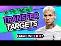 MY FPL DOUBLE GW37 TRANSFER TARGETS | 💫 2 weeks left! 💫 | Fantasy Premier League 2023/24