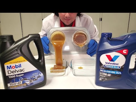 Mobile Delvac VS Valvoline PREMIUM BLUE 15W-40 COLD Flow Test