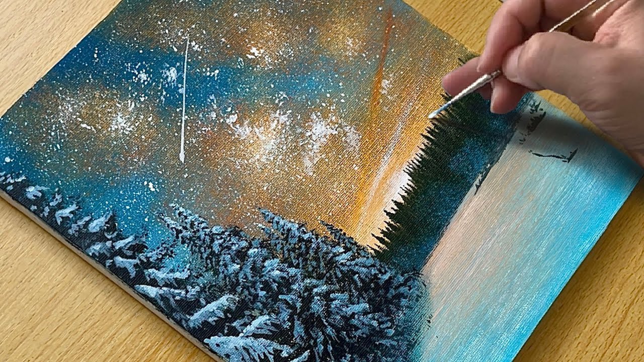 This Night Sky Painting Is Surprisingly Easy (Acrylic Tutorial)