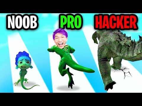 NOOB vs PRO vs HACKER In KAIJU RUN!? (ALL LEVELS!)