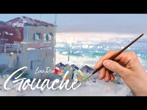 Gouache Sketchbook Painting Time Lapse - Ocean Breeze