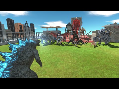 Godzilla 2014 vs  Kaiju Universe + Colossal Titan - Animal Revolt Battle Simulator
