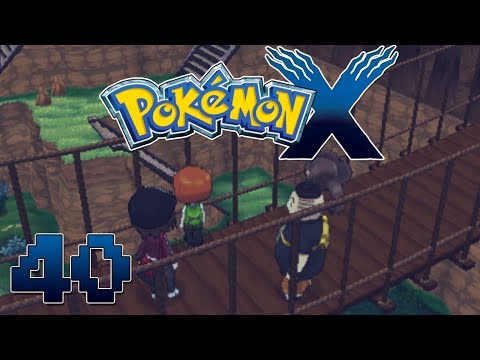 Let's Play Pokemon X Part 40 Prof Scyamore & Rival Battles HM05 Waterfall - Gameplay Walkthrough