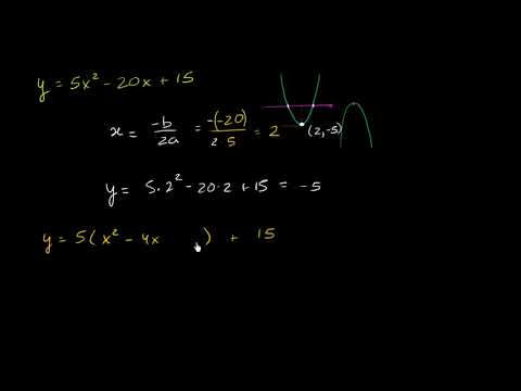 Encontrar o vértice de uma parábola - Khan Academy em português (10º ano)