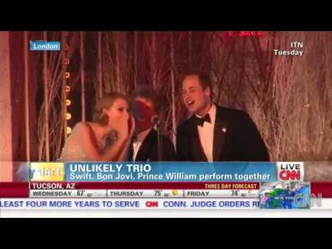 Prince William, Swift & Bon Jovi perform