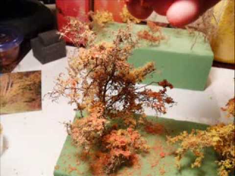 Model railroad scenery:                 Modeling quick realistic trees for Dioramas and layouts