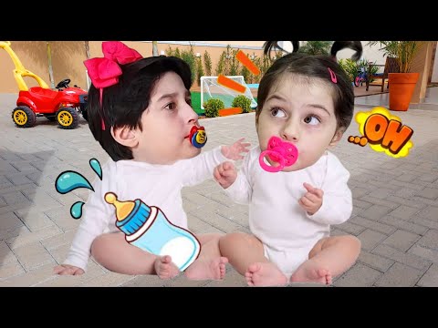 Mimi e Julinha em Histórias Engraçadas sobre Bebês e brinquedos e outras histórias com a Irmãzinha