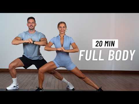 20 Min Full Body Workout - Cardio & Strength - No Jumping, No Equipment, No Repeat