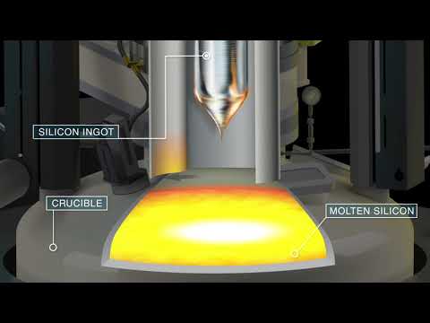 Animation of silicon ingot growth inside an LCT furnace