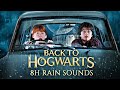 7H Rain Inside Car ️ Harry Potter ASMR Ambience ️ Flying Car With Harry Ron Back To Hogwarts