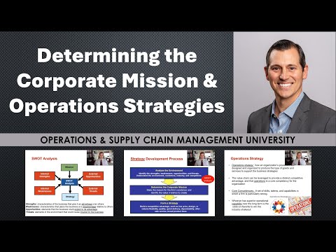 Determining Organizational Missions & Strategy, including Strategic Planning for Operations