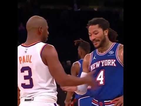 DERRICK ROSE AND CHRIS PAUL RESPECTING EACH OTHER! FUTURE HALL OF FAMERS.
