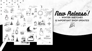P2P New Release 🤩 Gorgeous Winter Sketches & SUPER Important Shop Updates! 📣