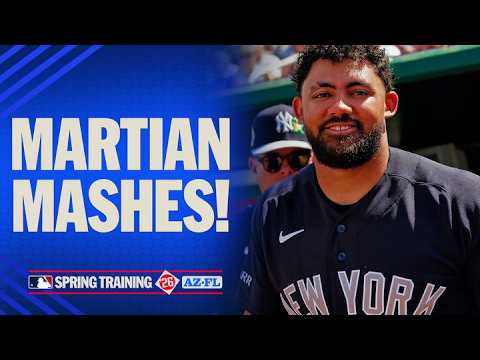 Jasson Domínguez goes yard for his first #SpringTraining homer! (The Martian takes flight 🛸)