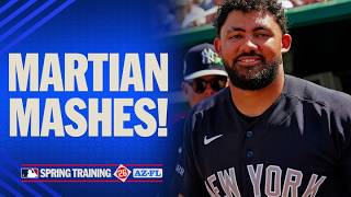 Jasson Domínguez goes yard for his first #SpringTraining homer! (The Martian takes flight 🛸)