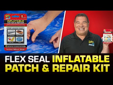 Part of a video titled Flex Seal's Inflatable Patch & Repair Kit: Stop Leaks Fast! - YouTube